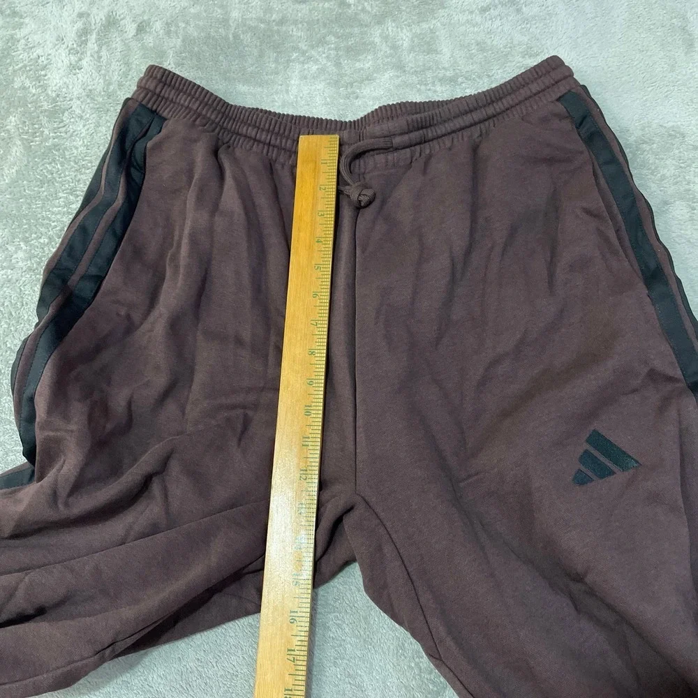NWT adidas Wide Leg Fleece Sweatpants Men's Large Shadow Brown Cotton Fleece
